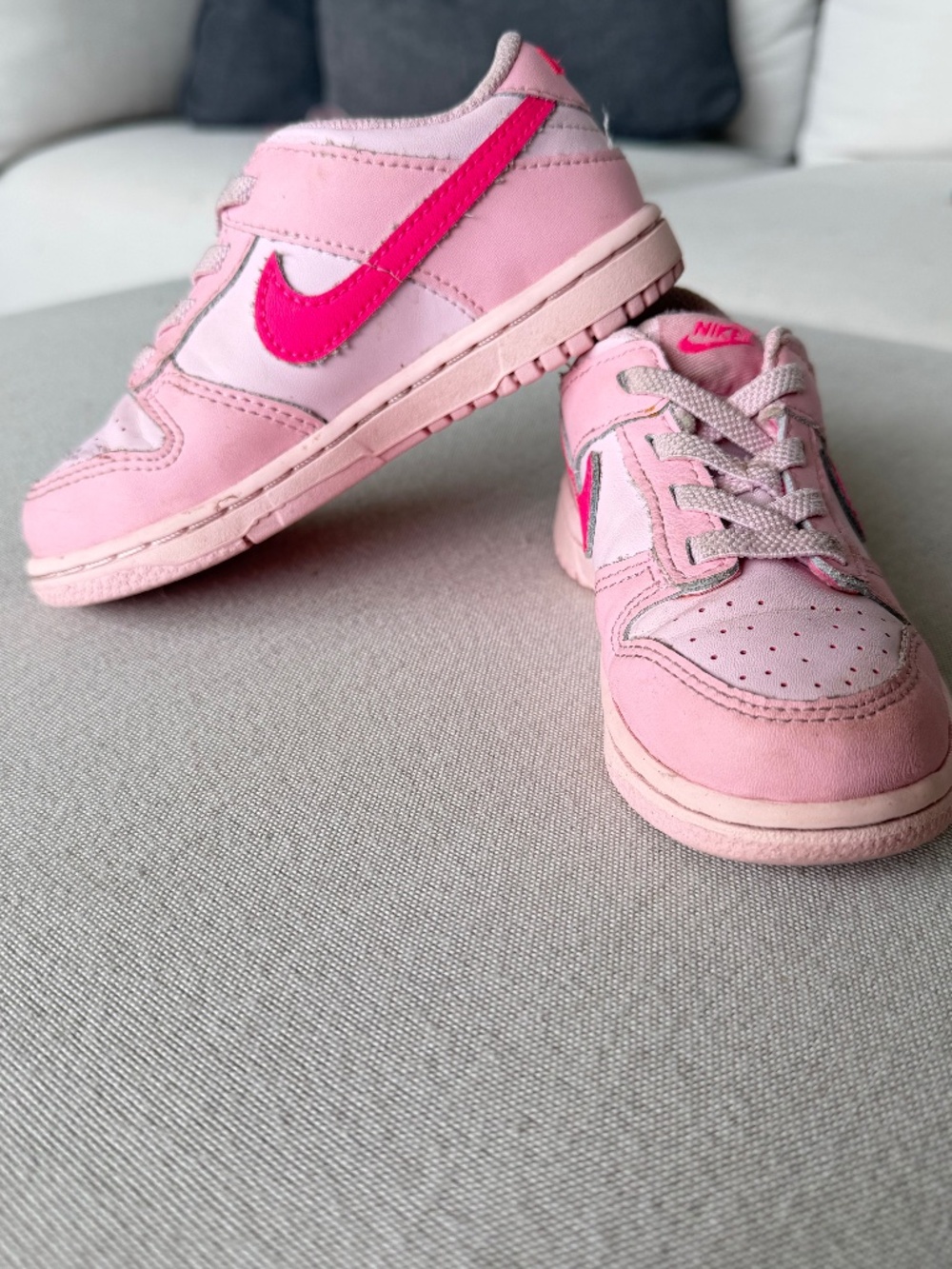 Pink Nike low top toddler girls